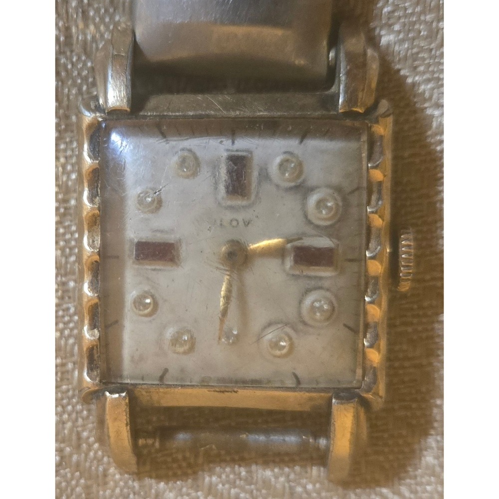 Vintage ULOV Mechanical Tank Watch 15 Jewel Swiss Movement - For Parts or Repair